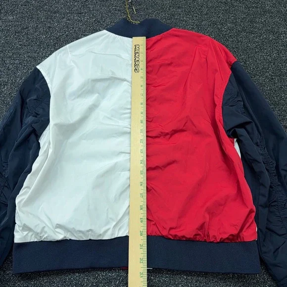 Tommy Hilfiger Mens Colorblock Bomber Jacket Red White Navy J9AJ0451 XL NWT